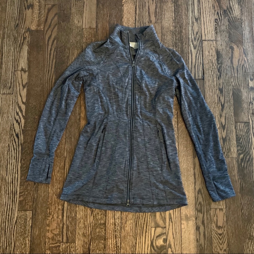 Athleta charcoal grey zip up